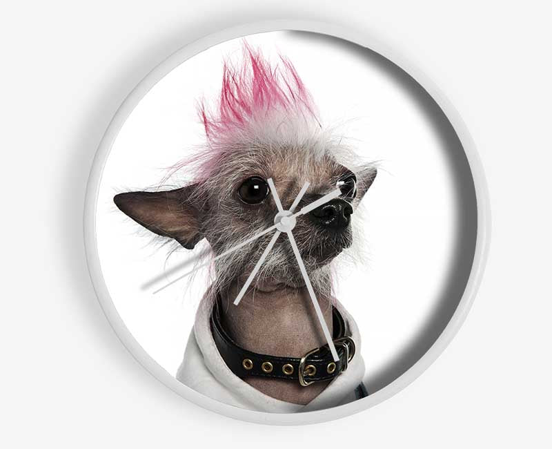 Chinese Crested Punk Dog Clock - Wallart-Direct UK