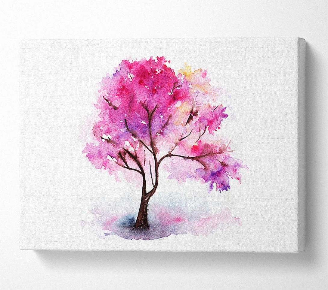 Picture of Pink Lonesome Tree Canvas Print Wall Art