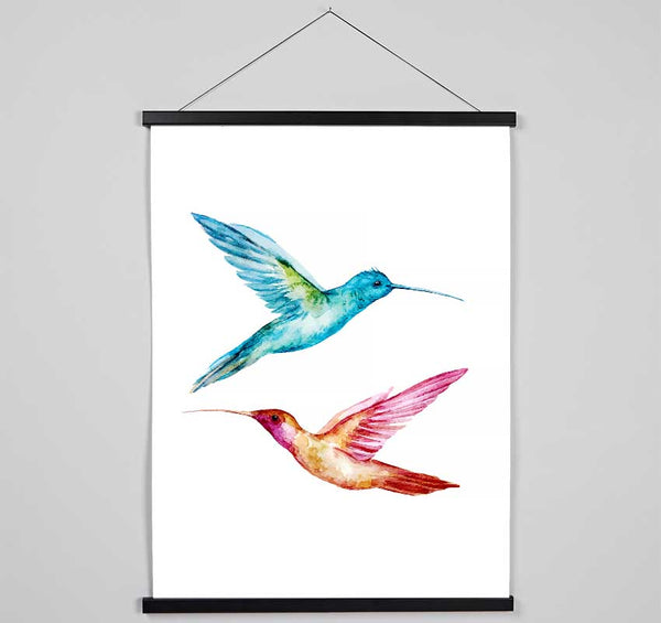 Hummingbird Duo Hanging Poster - Wallart-Direct UK