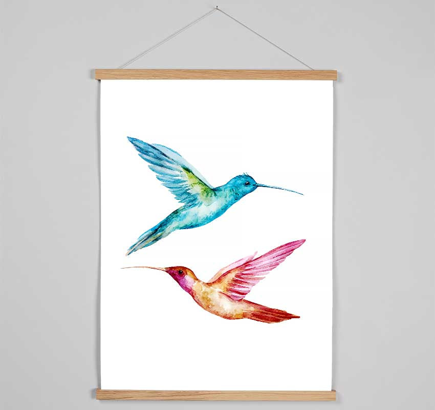 Hummingbird Duo Hanging Poster - Wallart-Direct UK