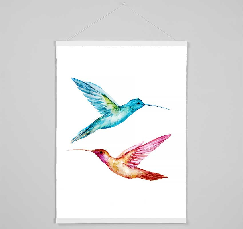 Hummingbird Duo Hanging Poster - Wallart-Direct UK