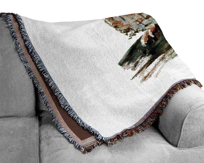 Barred Owl Duo Woven Blanket