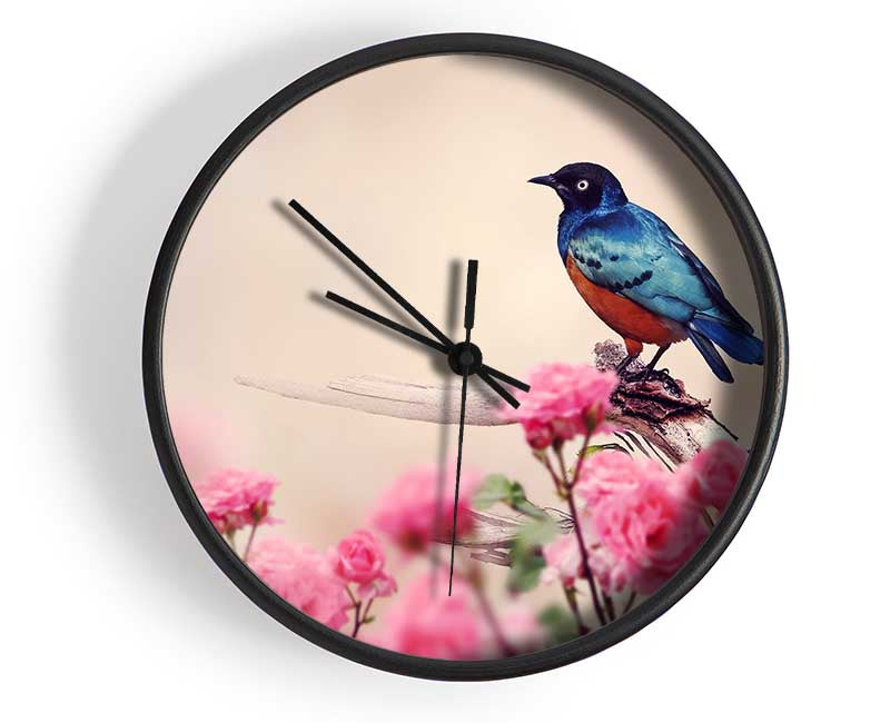 Blue Bird In The Cherry Blossom Clock - Wallart-Direct UK