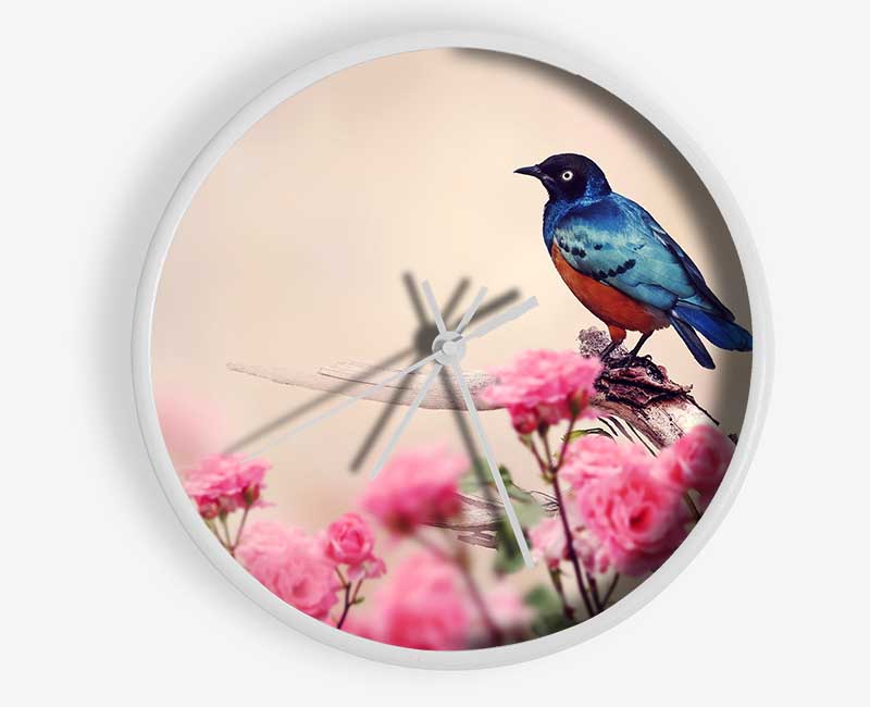 Blue Bird In The Cherry Blossom Clock - Wallart-Direct UK