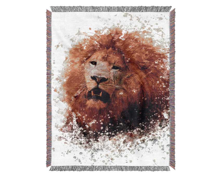 Red Lion Roar Woven Blanket