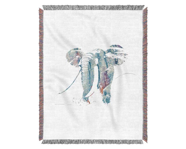 Elephant Painting Woven Blanket