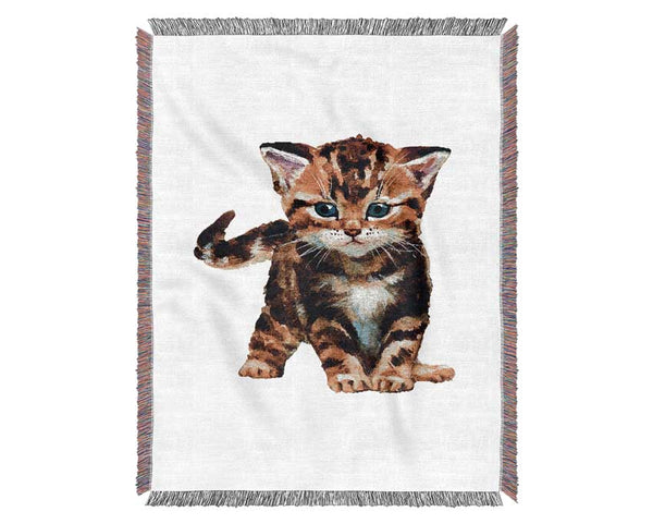 Tabby Kitten Cat Woven Blanket