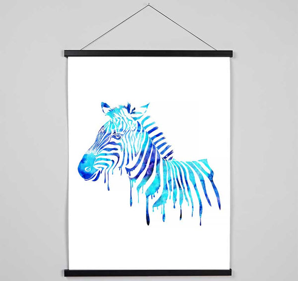 Blue Zebra Hanging Poster - Wallart-Direct UK