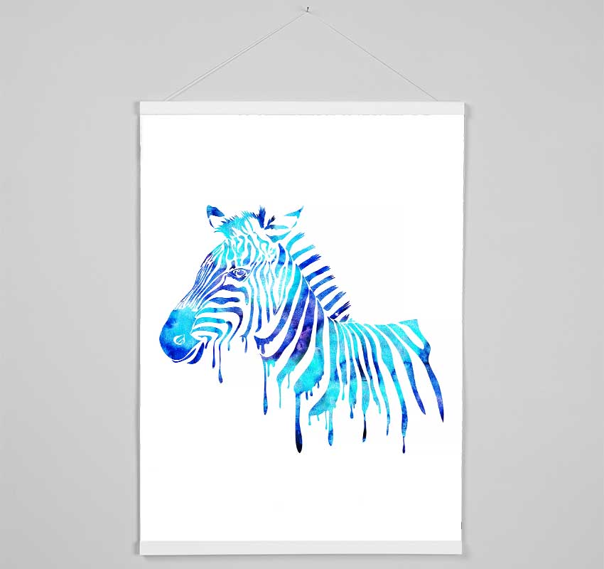 Blue Zebra Hanging Poster - Wallart-Direct UK