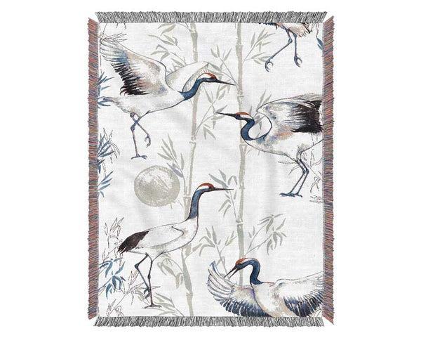 Crane Bamboo Woven Blanket