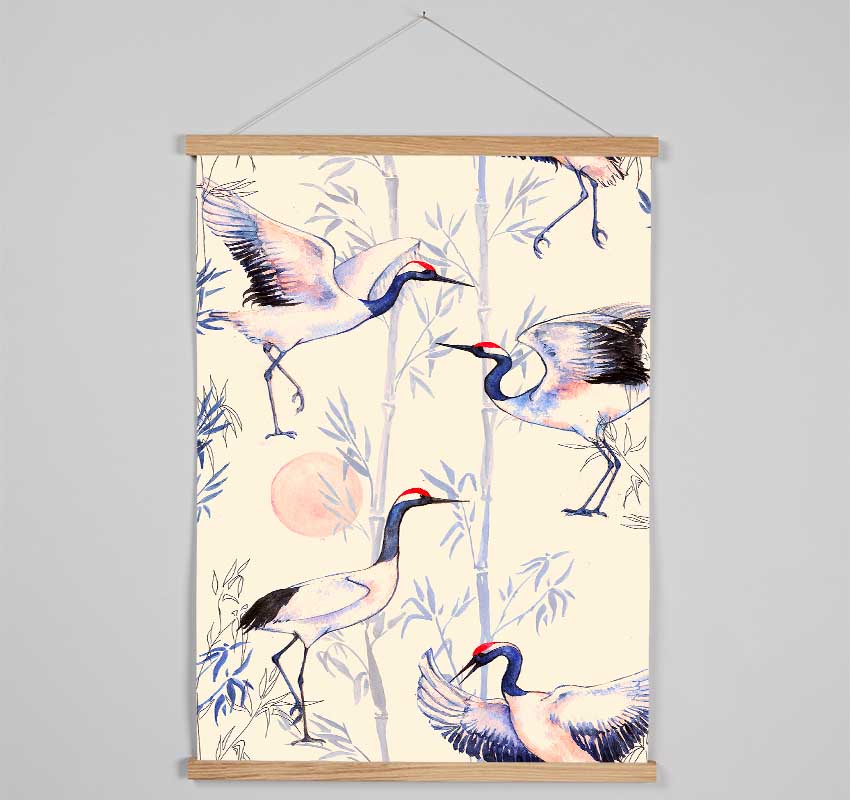 Crane Bamboo Hanging Poster - Wallart-Direct UK