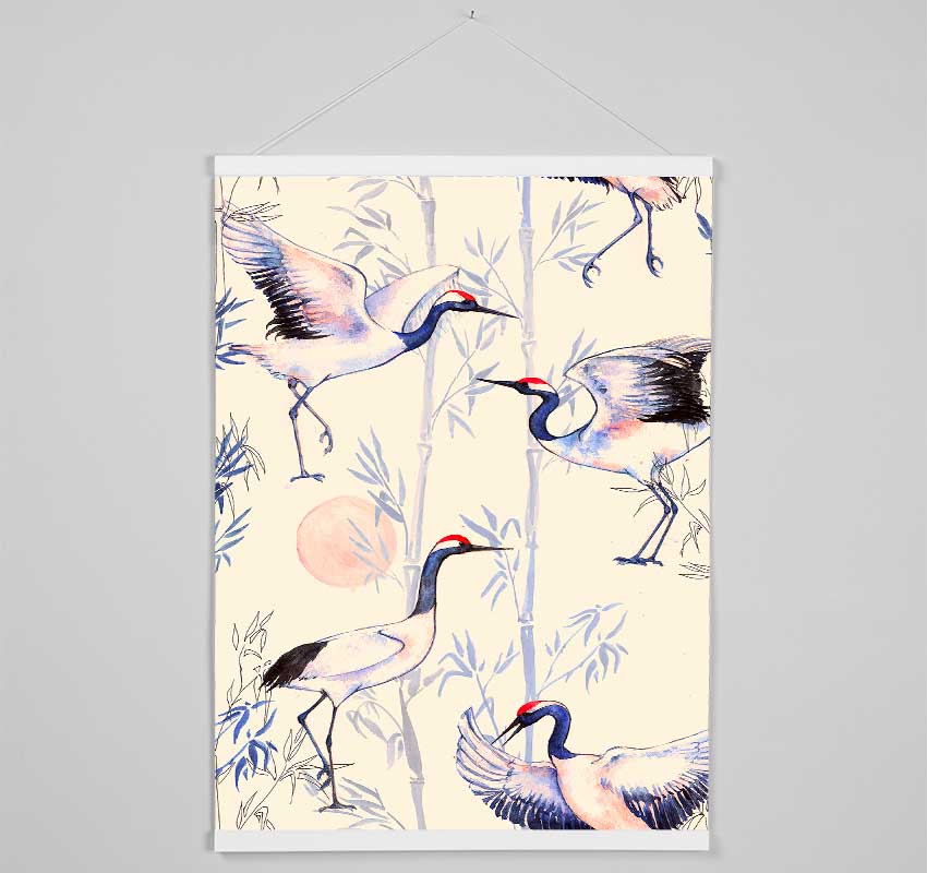 Crane Bamboo Hanging Poster - Wallart-Direct UK