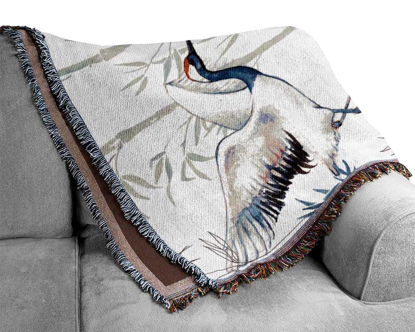 Crane Bamboo Woven Blanket