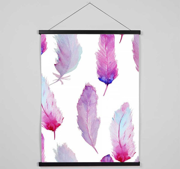 Pink Indian Feathers 2 Hanging Poster - Wallart-Direct UK