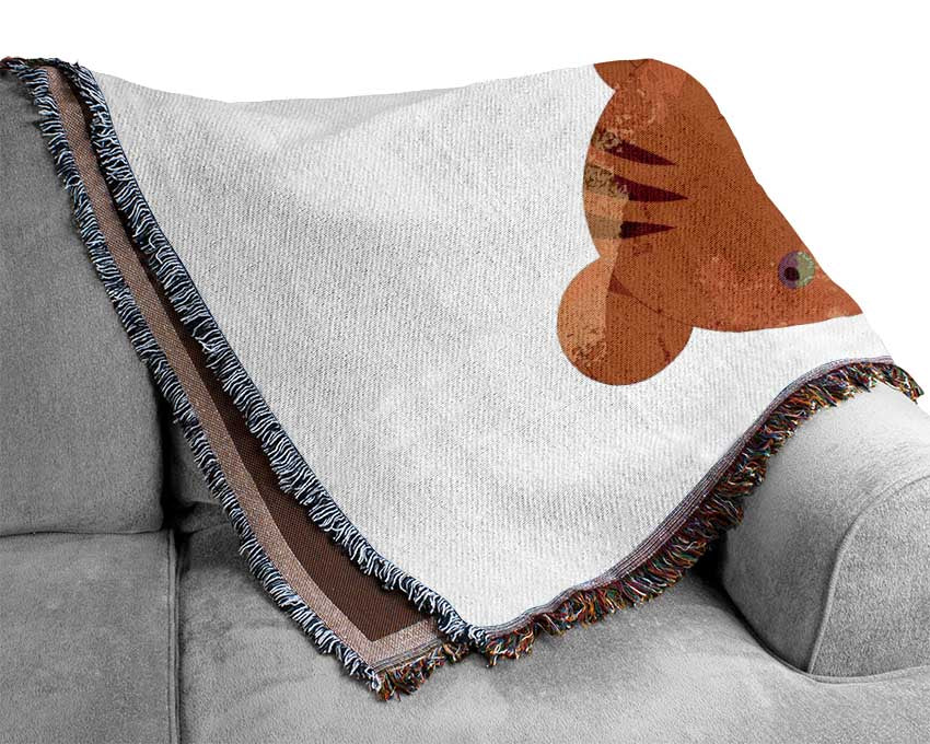 Orange Squirrel Woven Blanket