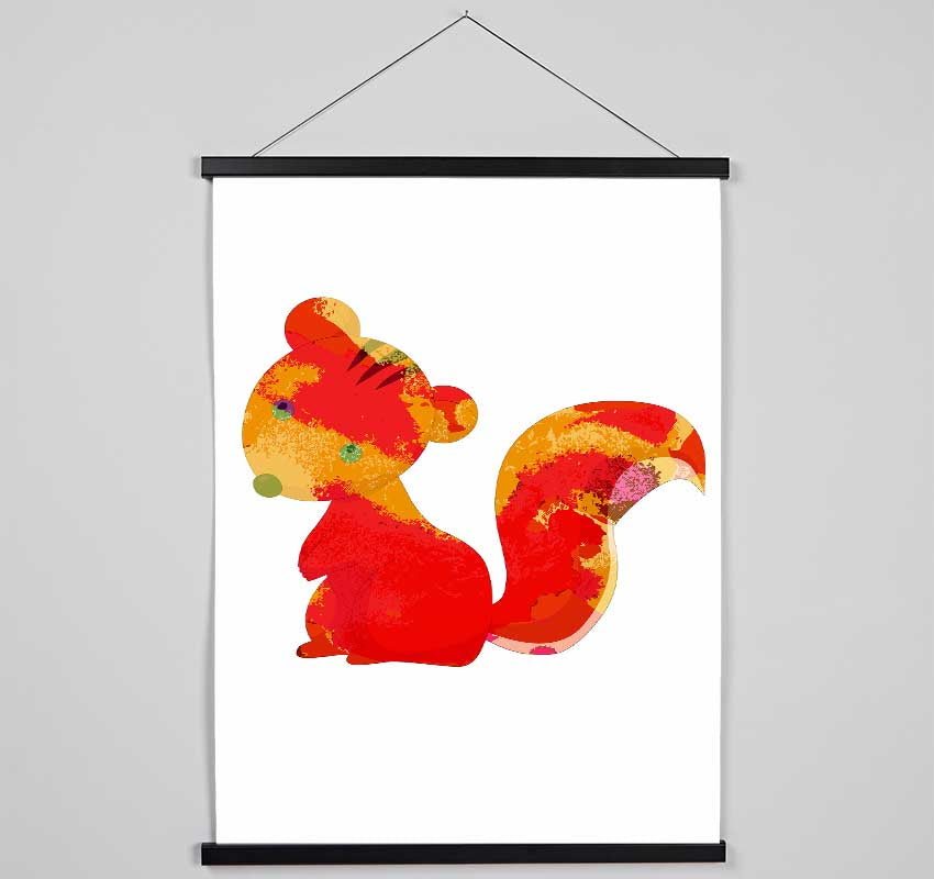 Orange Squirrel Hanging Poster - Wallart-Direct UK