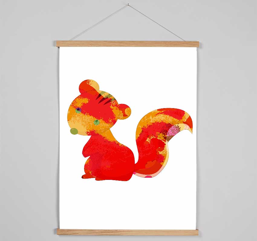 Orange Squirrel Hanging Poster - Wallart-Direct UK