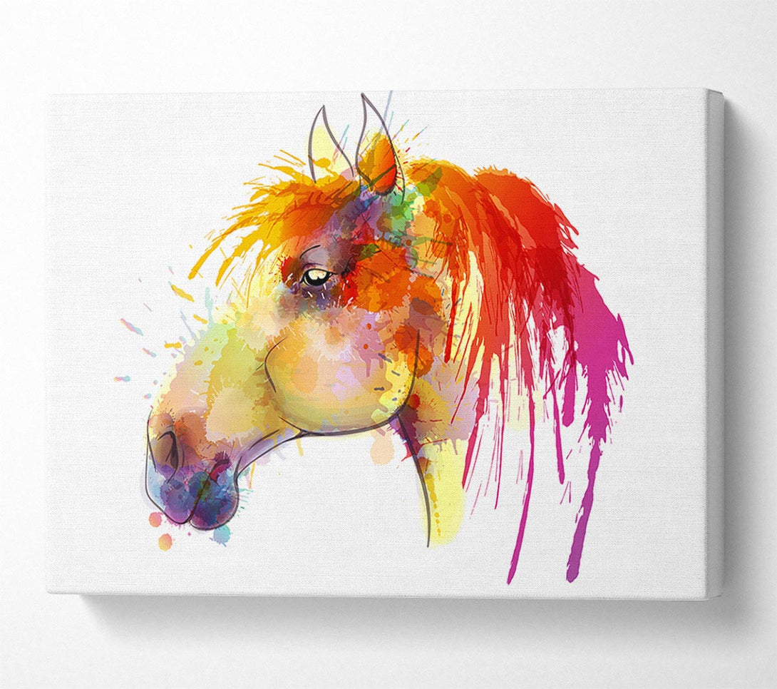 Picture of Beautiful Rainbow Horse Canvas Print Wall Art