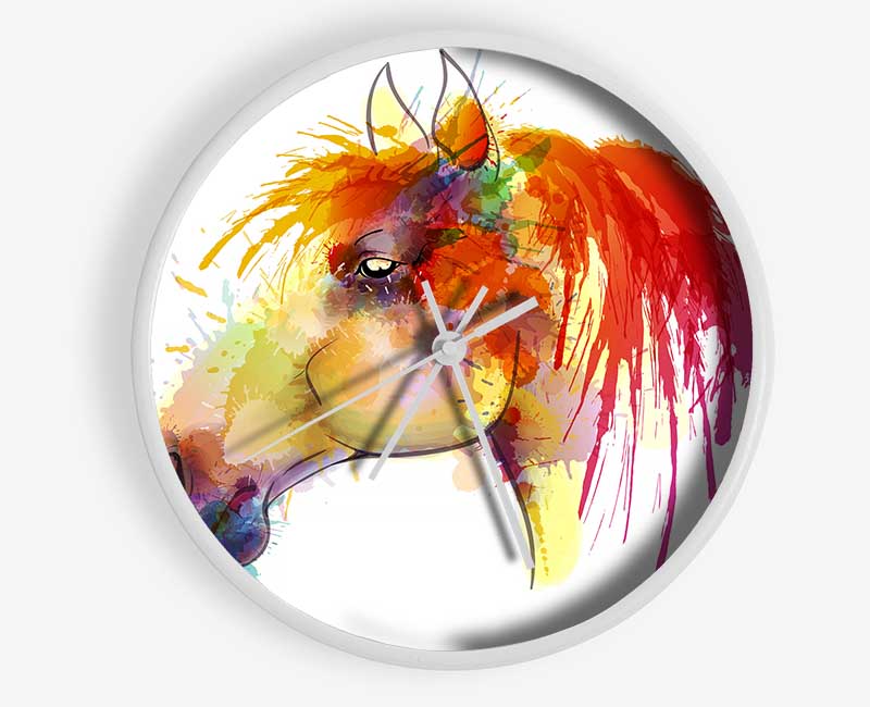 Beautiful Rainbow Horse Clock - Wallart-Direct UK