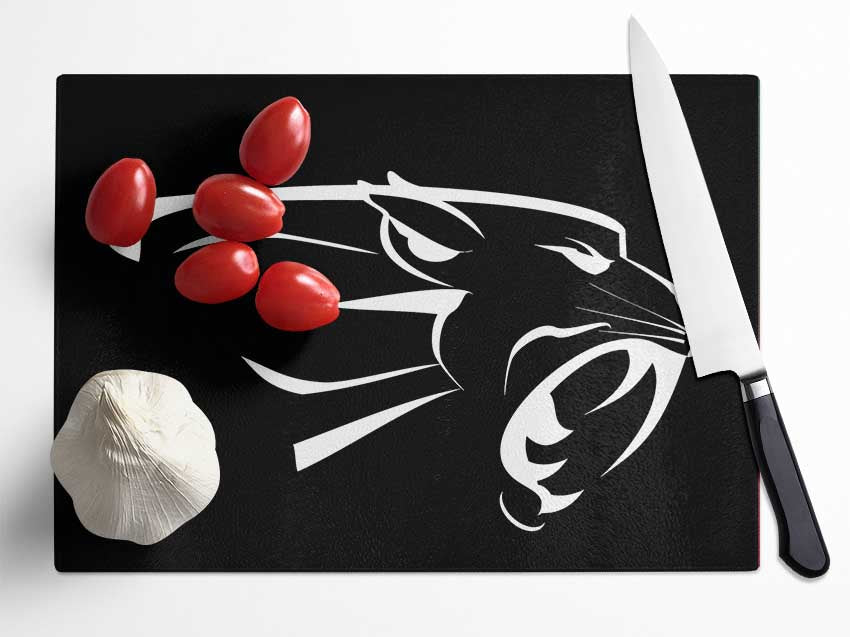 Panther teeth Glass Chopping Board