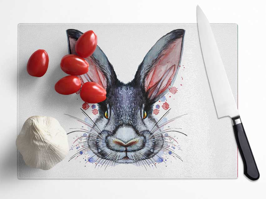 Pink Rabbit Ears Glass Chopping Board