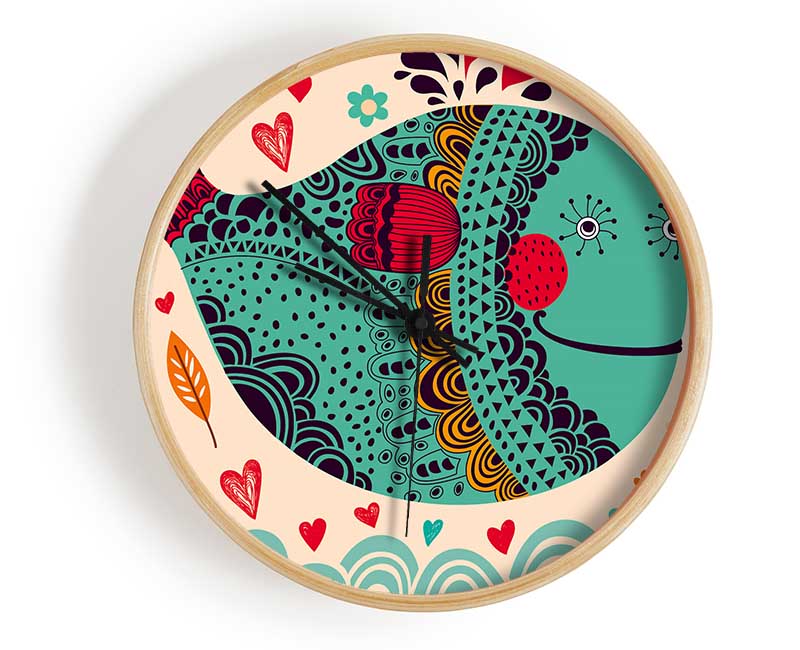 Pufferfish Love Clock - Wallart-Direct UK