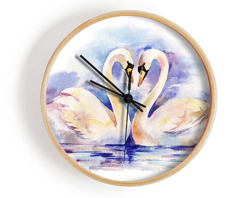 Swan Love Clock - Wallart-Direct UK