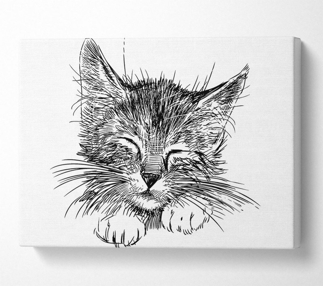 Picture of Cute Kitten Face Canvas Print Wall Art