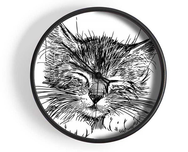 Cute Kitten Face Clock - Wallart-Direct UK