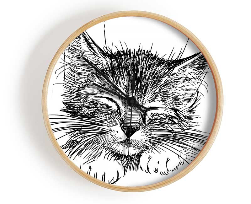 Cute Kitten Face Clock - Wallart-Direct UK