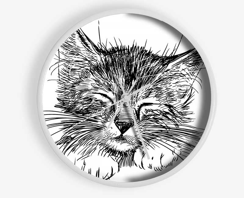 Cute Kitten Face Clock - Wallart-Direct UK