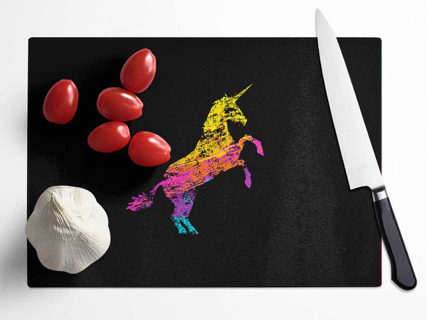 Rainbow Unicorn Glass Chopping Board