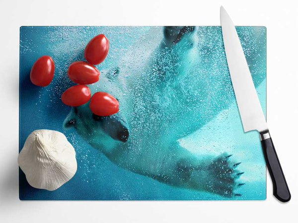 Polar Bear Swim Glass Chopping Board