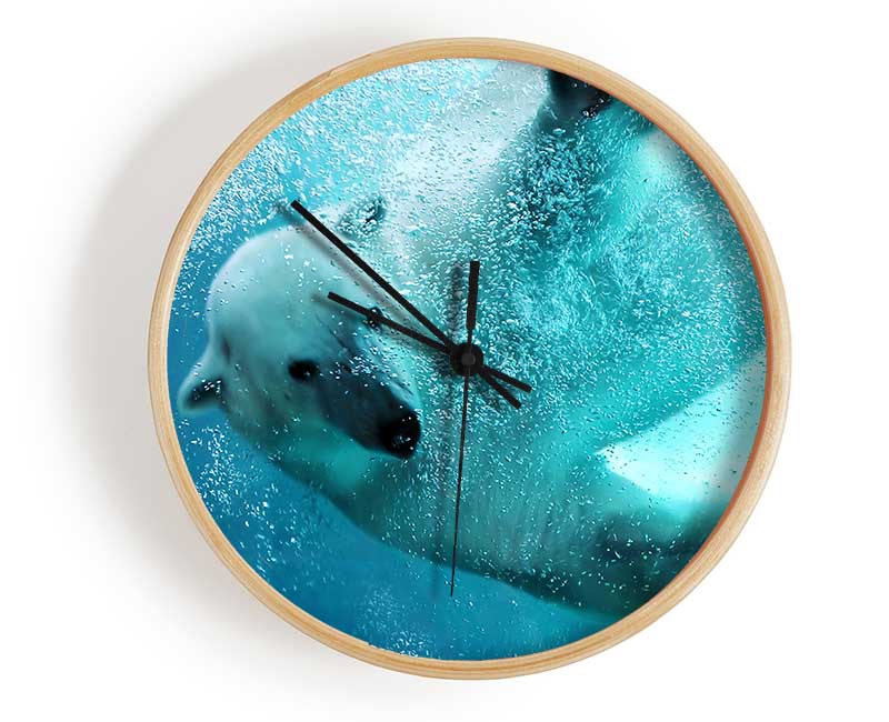 Polar Bear Swim Clock - Wallart-Direct UK