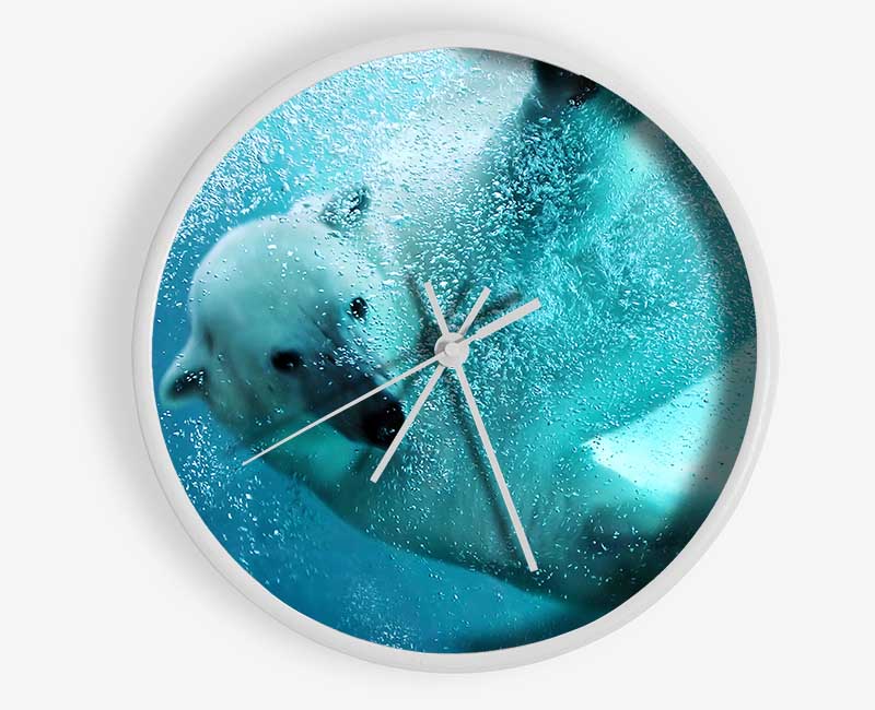 Polar Bear Swim Clock - Wallart-Direct UK