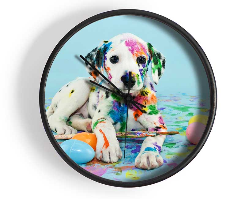 Dalmation Puppy Paint Party Clock - Wallart-Direct UK