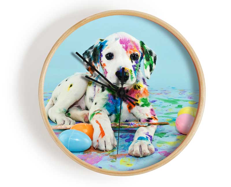 Dalmation Puppy Paint Party Clock - Wallart-Direct UK