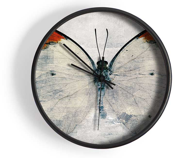 Orange Tipped Butterfly Clock - Wallart-Direct UK