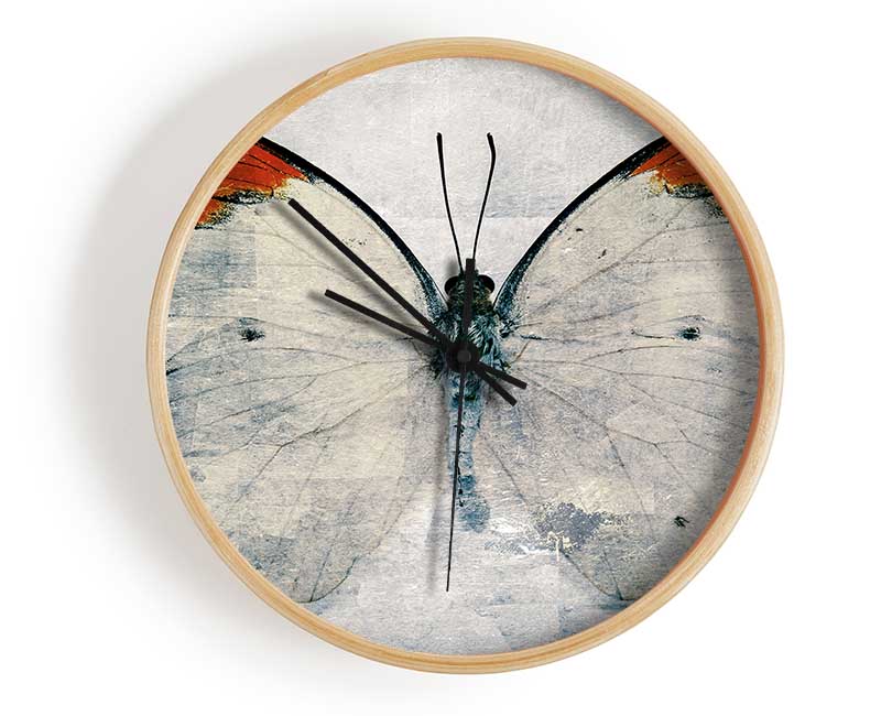 Orange Tipped Butterfly Clock - Wallart-Direct UK