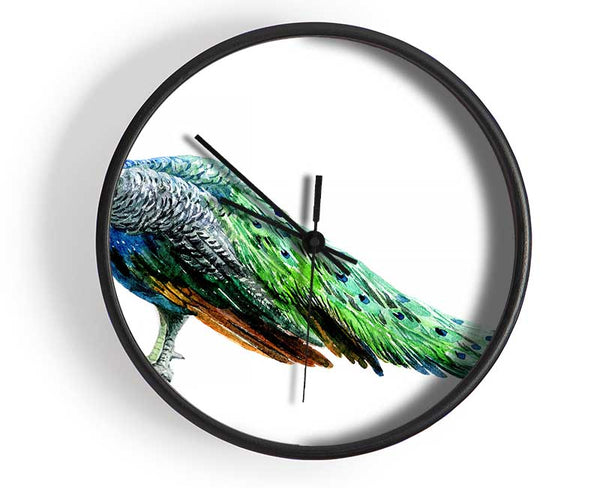 Peacock Stance Clock - Wallart-Direct UK