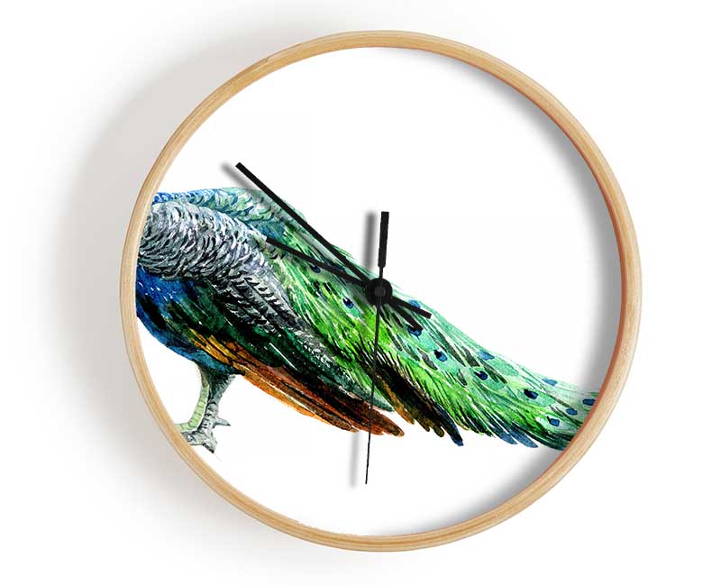 Peacock Stance Clock - Wallart-Direct UK