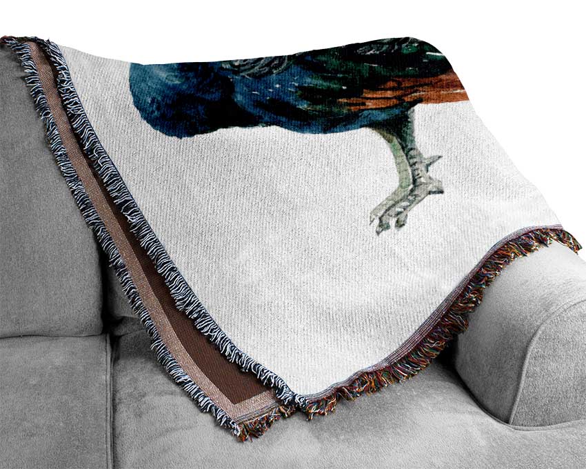 Peacock Stance Woven Blanket