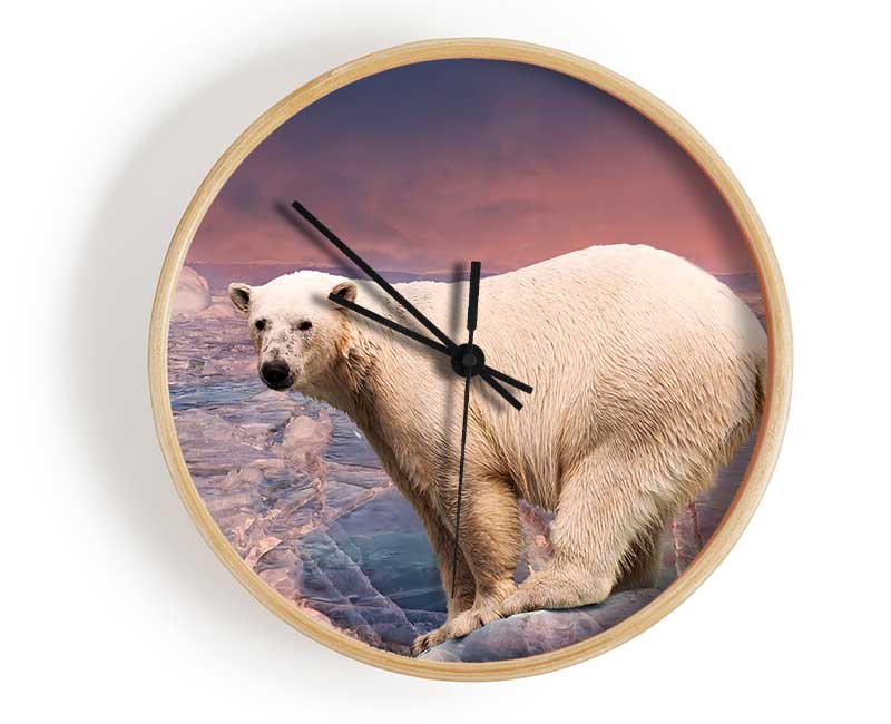 Polar Bear Skies Clock - Wallart-Direct UK