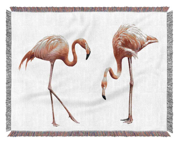 Pink Flamingo Duo Woven Blanket