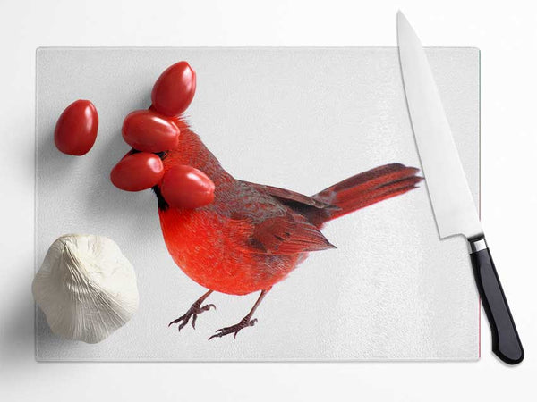 Scarlet Tanager Bird Glass Chopping Board