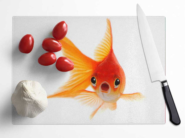 Shocked Goldfish Glass Chopping Board