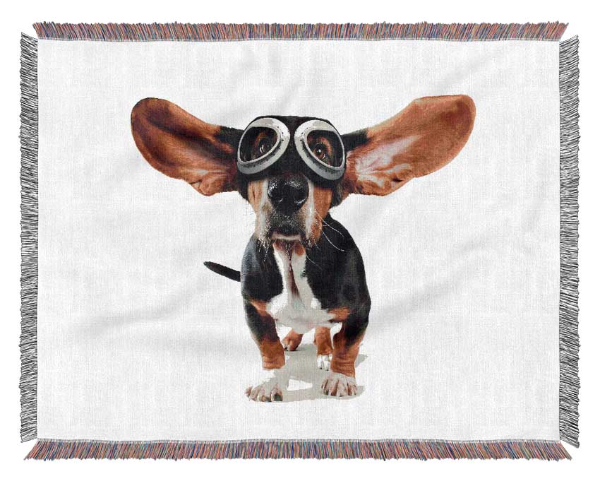 Basset Hound Flight Woven Blanket