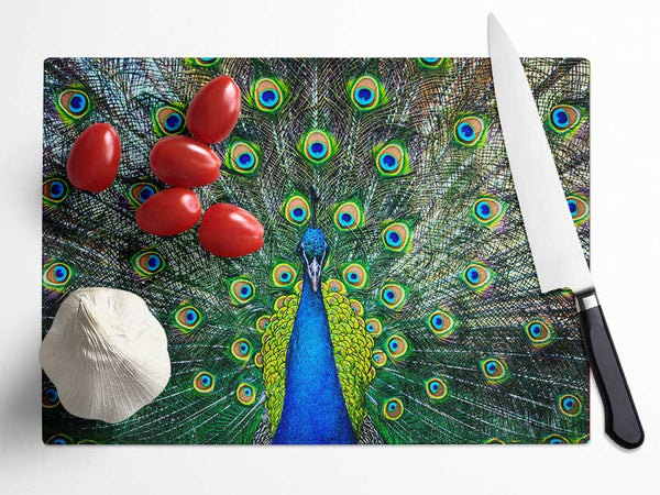 Peacock Plume Glass Chopping Board