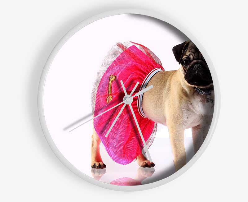 Pug Dog Tutu Clock - Wallart-Direct UK