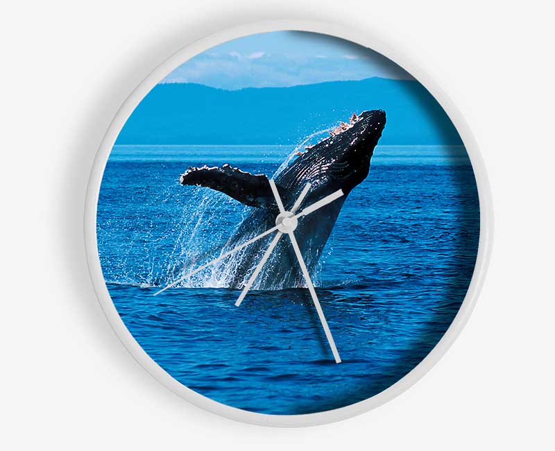 Whale Ocean Jump Clock - Wallart-Direct UK